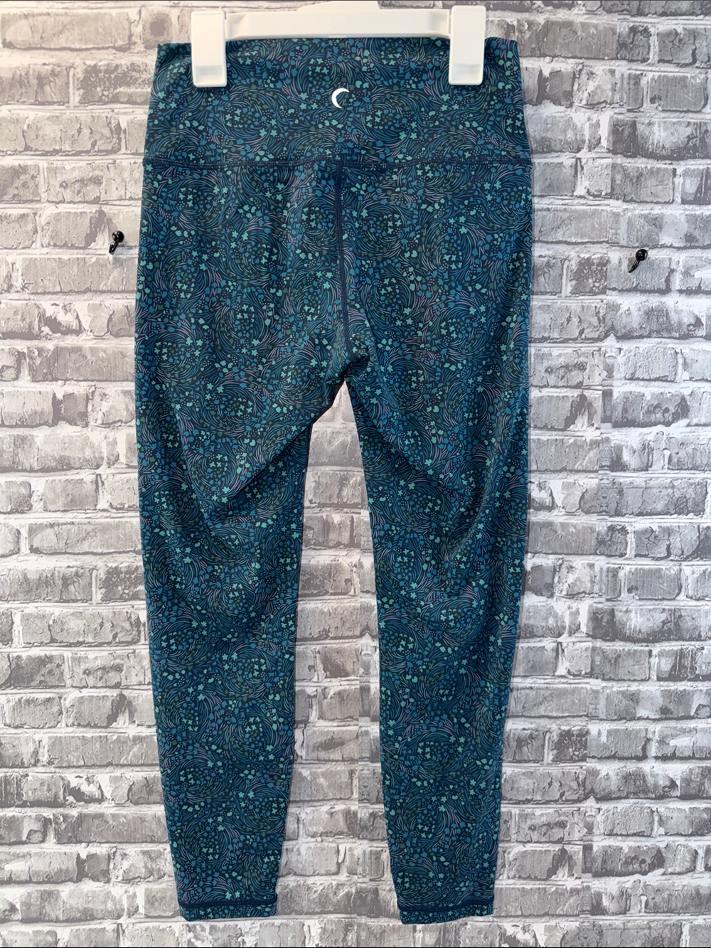 ZYIA Crescent Logo Teal Patterned Leggings